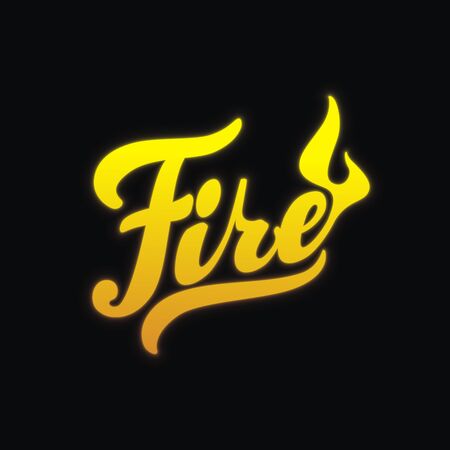 Fire hand written lettering. Vector calligraphyのイラスト素材
