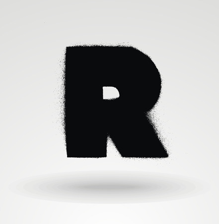 Stencil spray paint font. Detailed vector alphabetのイラスト素材