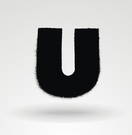 Stencil spray paint font. Detailed vector alphabetのイラスト素材