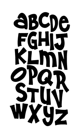 Hand lettering font. Vector alphabetのイラスト素材