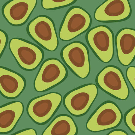 Fruity pattern with avocado fruitのイラスト素材
