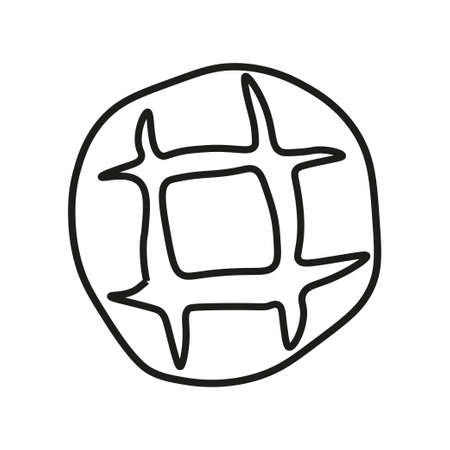 Trendy vector design for bakery or cafe. Illustration bread sun for packaging,logotype, labels, or signage. Lineart illustration of food for banner, flyer or menuのイラスト素材