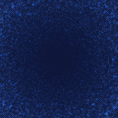 Dark blue abstract background with light circles. Geometric mosaic technology graphic element.のイラスト素材