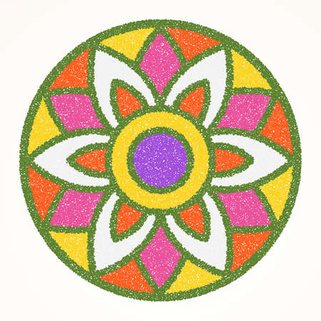 Traditional indian ornament rangoli greeting card concept.のイラスト素材