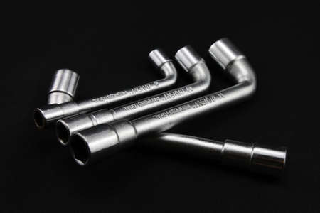 Allen wrench on a black background close upの写真素材