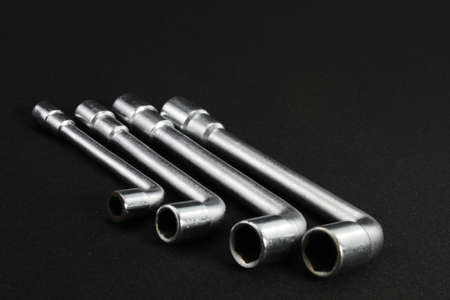 Allen wrench on a black background close upの写真素材