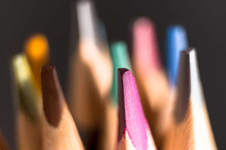 Color Pencils. Colored Pencils Background. Crayons Close Up.
