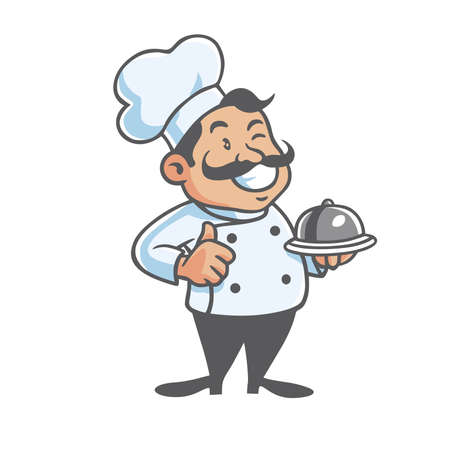 Happy Chef Mascot Clipartのイラスト素材