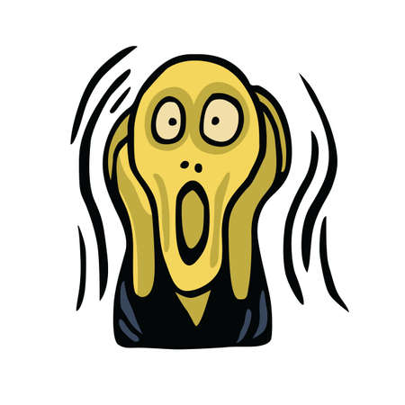 Clipart Of The Scream Head Vectorのイラスト素材