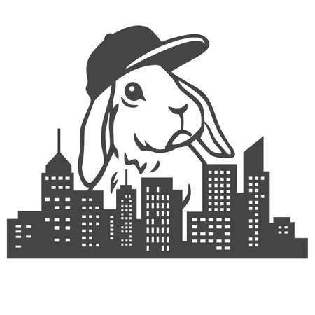 Urban Rabbit Clipart Vectorのイラスト素材