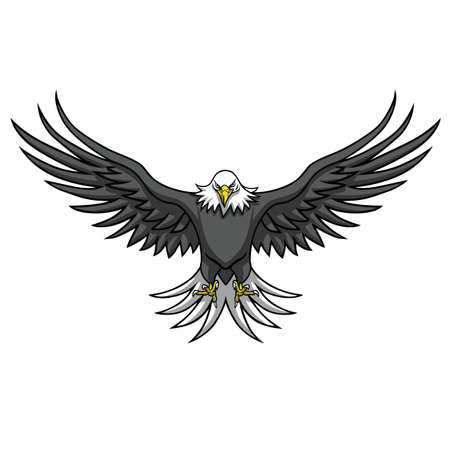Eagle Mascot Spread The Wings Vector Illustrationのイラスト素材
