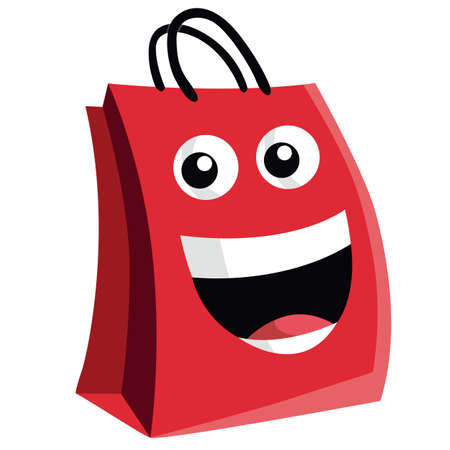 Shopping Bag Cartoon Character Designのイラスト素材