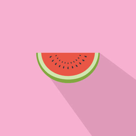 Watermelon Flat Design Vector Illustration  Iconのイラスト素材