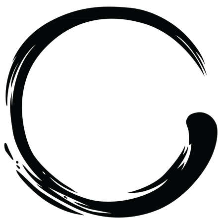 Zen Circle Paint Brush Stroke Vector Illustrationのイラスト素材