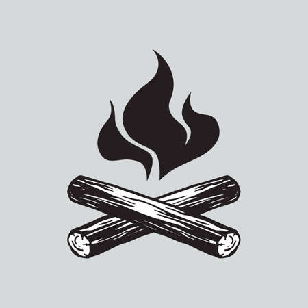 Campfire Vector Logo Iconのイラスト素材