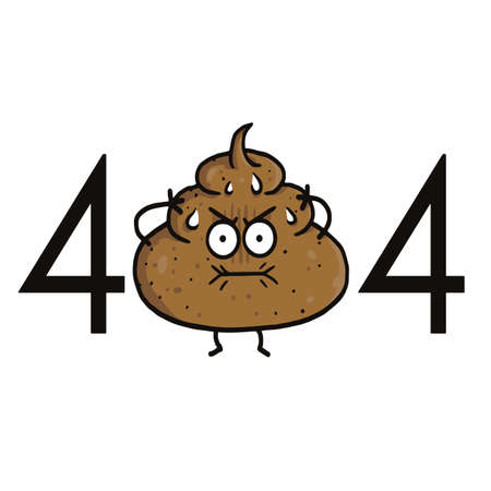Page Not Found Error 404. Poop Cartoon for Website Projects Template Illustration