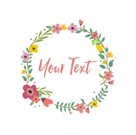 Wedding Invitation, Greeting Card. Circle Vector Background Template Illustration Designのイラスト素材