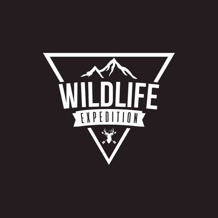 Wilderness Expedition Template Vector Design, Black Backgroundのイラスト素材