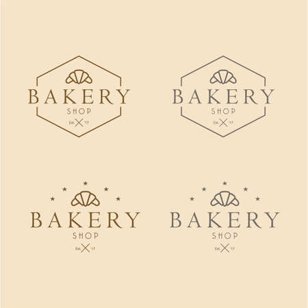 Bakery Logo Vintage Design Vector Illustrationのイラスト素材