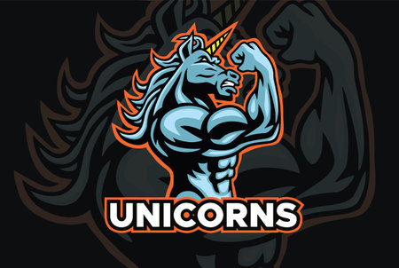 Unicorn Horse Fighter Sport Mascot Vector Logo Character Design Vector Artのイラスト素材