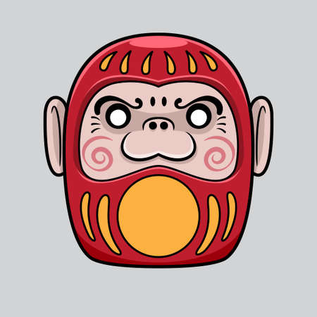 Daruma doll cartoon illustrationのイラスト素材