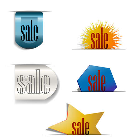 Sale labels colorful vector illustration.のイラスト素材