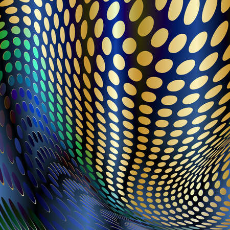 Blue design abstract , vector Illustration ,abstract circle background ,  fractal abstract  ,pattern background , dotted background , background of circles converging to the center.のイラスト素材