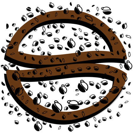 Black coffee label , cup coffee illustration , design abstract coffee , abstract background coffee.のイラスト素材