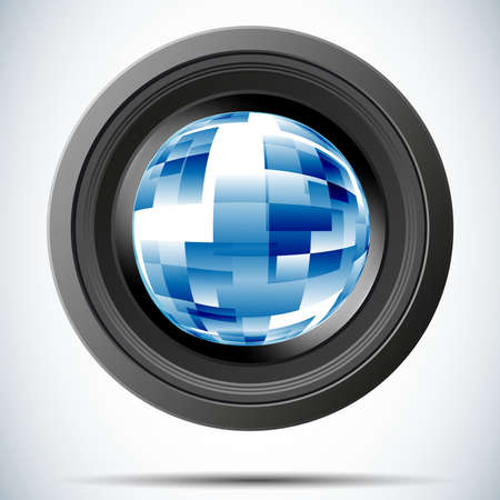 Lights background abstract ,blue vector earth design ,Illustration camera photo.のイラスト素材