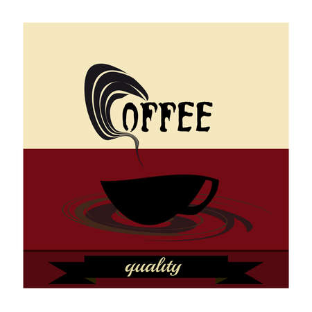Gold coffee label. Retro vintage illustration.Design abstract coffee.Abstract background coffee.のイラスト素材