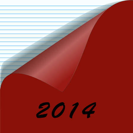 Notepad vector Illustration,color paper notes,calendar 2014の写真素材