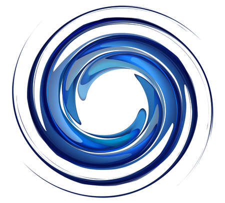 Isolated water vortex on white background, blue rotation water, whirlpool vector,water splash in round shape.のイラスト素材