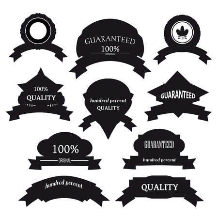 Vector set of retro labels black,best retro design.のイラスト素材