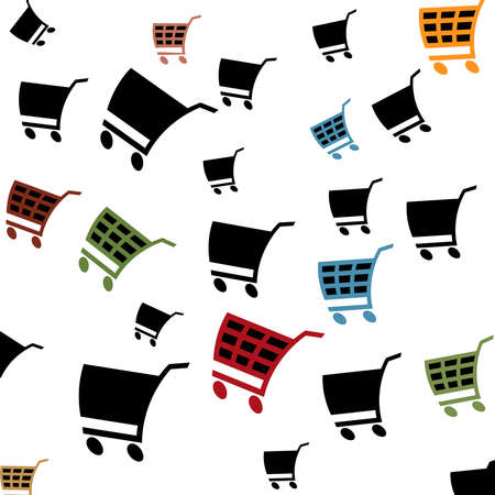 seamless pattern with shopping iconsのイラスト素材