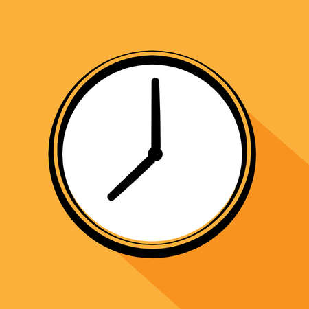 clock icon orange background.