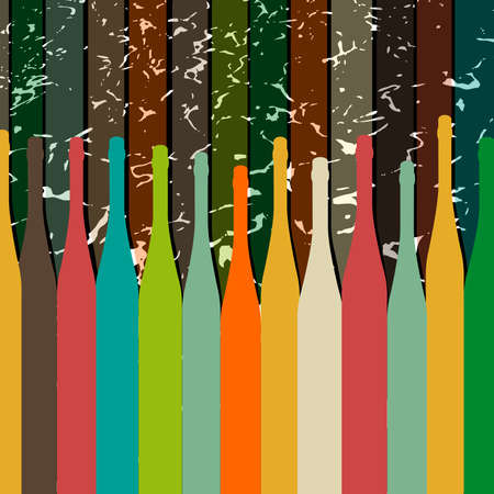 seamless pattern with wine bottlesのイラスト素材