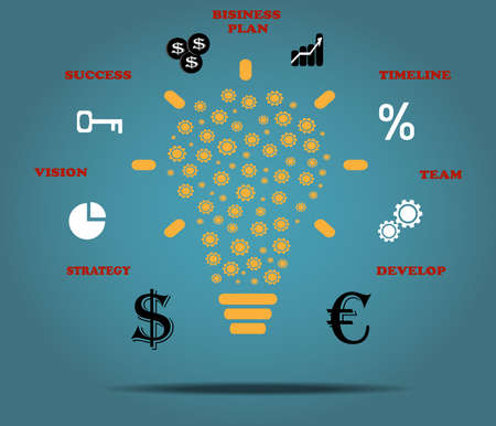 Business Concept illustration, modern template,infographic business plan.のイラスト素材
