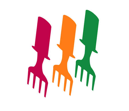 Cutlery color backgroundのイラスト素材