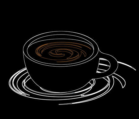 cup of coffee, abstract illustration,creative design cafe idea.の写真素材