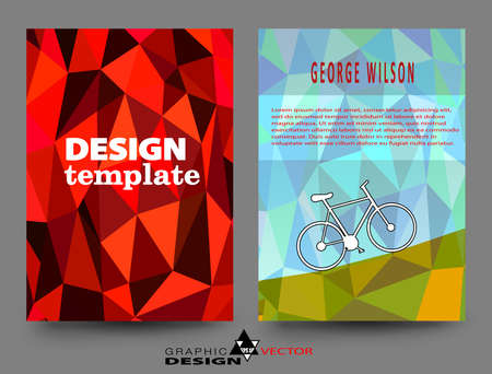 Set of Flyer,abstract vector modern background,brochure design templates with geometric.のイラスト素材