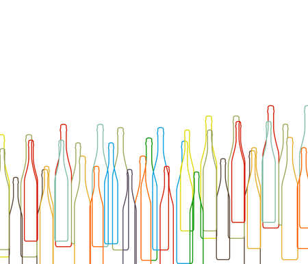 Background with bottles ,set of colorful bottle on background.のイラスト素材