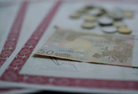 Financial report with dollars banknoteの写真素材