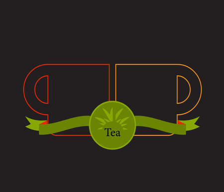 Green tea cup,Vector tea cup on green background,icon cup.の写真素材