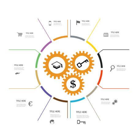 Business infographic working concept.Technology connection vector illustration.Business infographics template for presentation.の写真素材