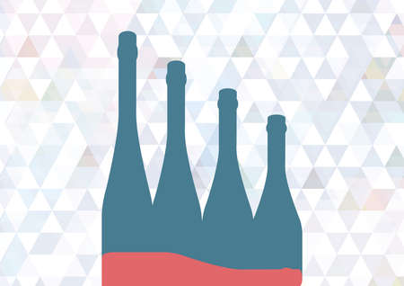 Background Bottle Ilustration.Alcoholic Bar Menu.Design for Party.Template for Menu Card.Wine List Placard.Suitable for Poster.Card Cocktail Invation.Bottle of Wine Vector.の写真素材