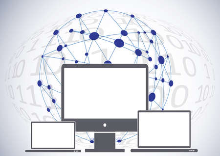Technology koncept.Binary background . Vector Technology.Globe consisting of binary codes.Computer...