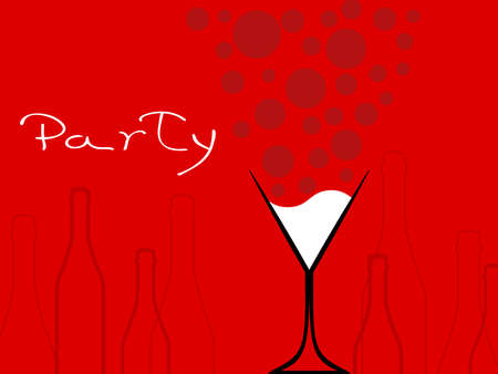 Cocktail Party Vector.Alcoholic Bottles Background.Bar Menu Ilustration.Suitable for Poster.Invitation Card with Glasses.Wine List Design.のイラスト素材