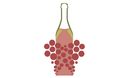 Wine grapes wreath template design.Grape pattern.Decorative grape vine elements for design. Wine seamless background. Vector illustration.Alcoholic Bottles vector.Wine background.の写真素材