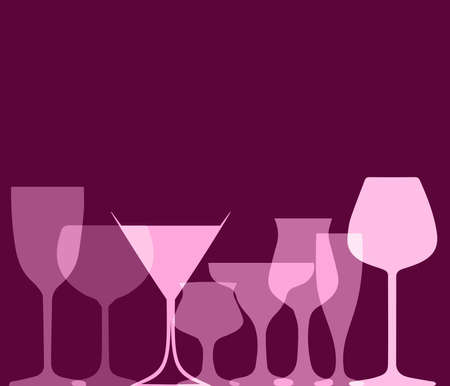 Glasses to alcohol.Alcohol vector background.Wine background vector.Template for drink card.の写真素材