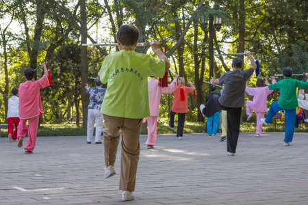 Beijing morning exercise for the elderlyのeditorial素材